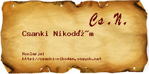 Csanki Nikodém névjegykártya